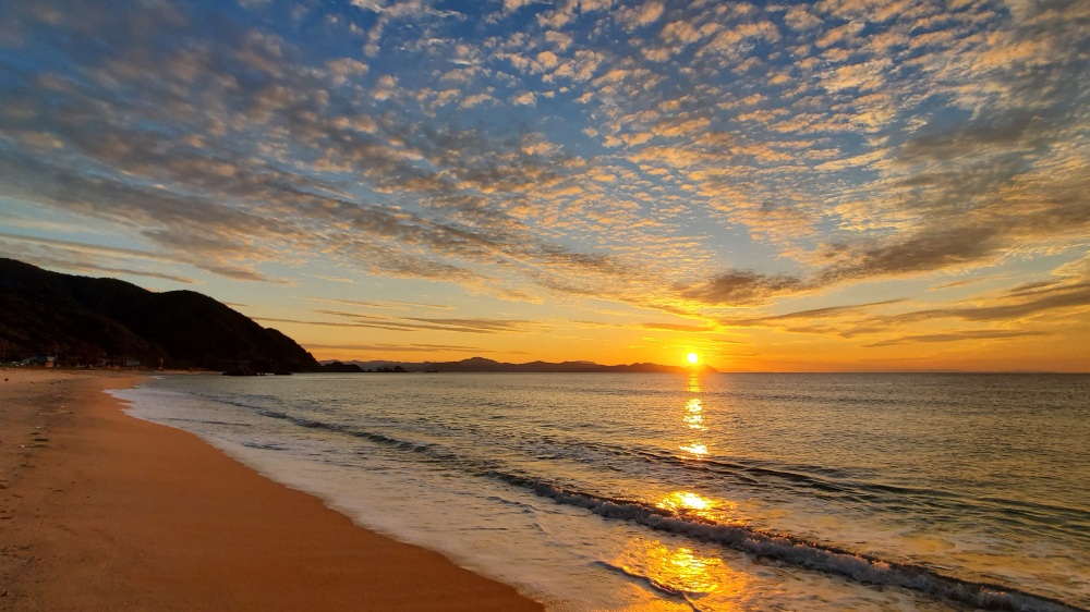 水晶浜の夕日