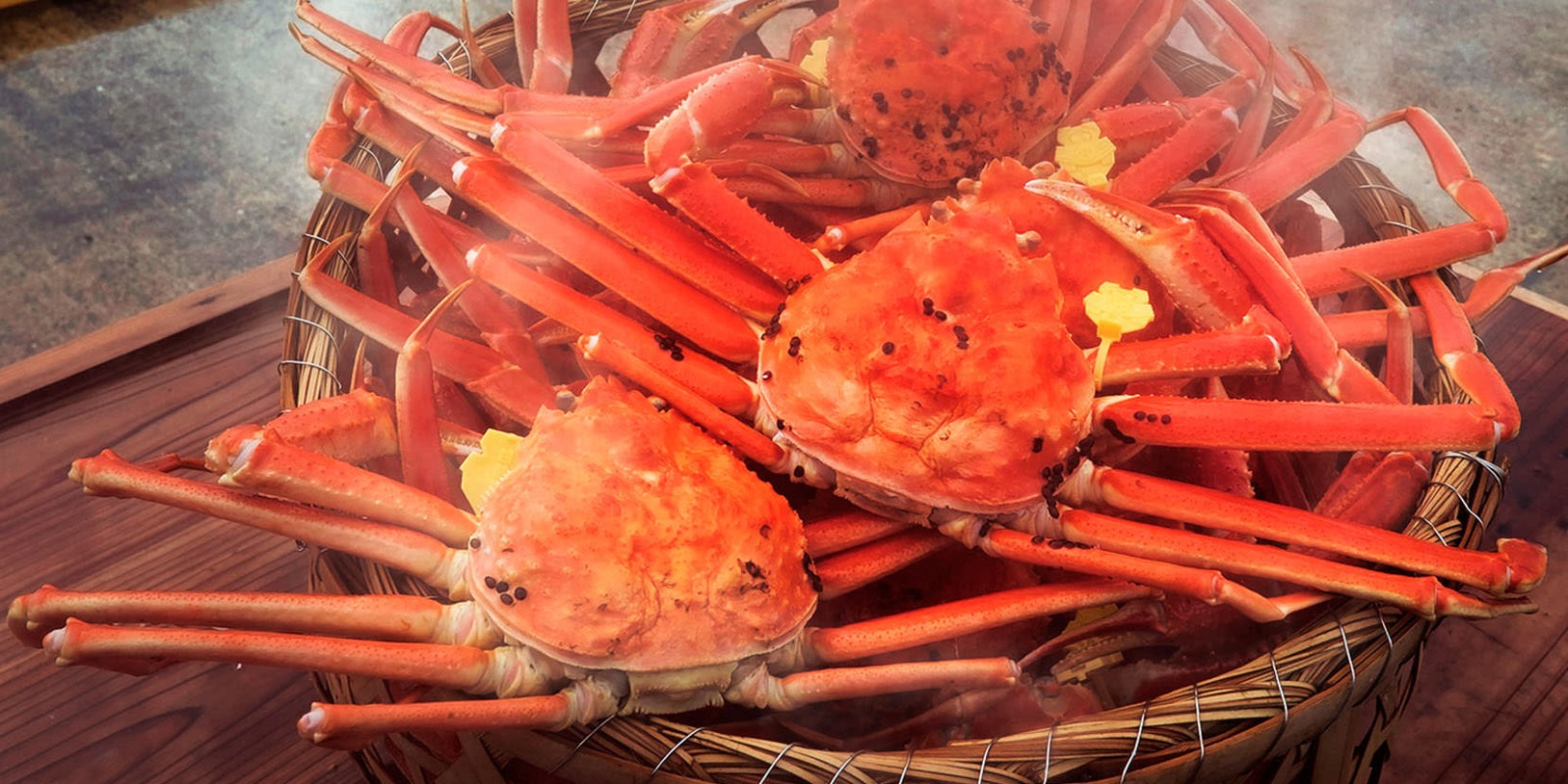 越前蟹肉質甜美有嚼勁,蟹膏飽滿,在當地有「冬日美味之王」的稱號